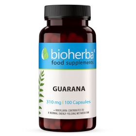 Guarana 310 mg Bioherba capsule cu Paullinia cupana și vitamina B2, supliment alimentar, 100 capsule
