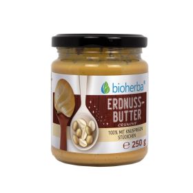 Erdnussbutter Crunchy mit knusprigen Stückchen 250 g online kaufen, besten Preis, Bioherba Reichenbach GmbH