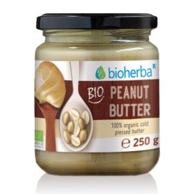 BIO PEANUT BUTTER, 100% organic cold pressed peanut butter, 250g