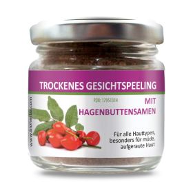 Trockenes Gesichtspeeling mit Hagenbuttensamen 45 g online kaufen, besten Preis, Bioherba Reichenbach GmbH