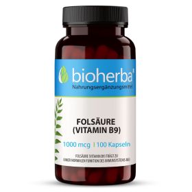 Folsäure (Vitamin B9) 1000 mcg 100 Kapseln online kaufen, besten Preis, Bioherba Reichenbach GmbH