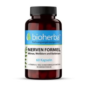 Nerven Formel Minze, Weißdorn und Baldrian 60 Kapseln online kaufen, besten Preis, Bioherba Reichenbach GmbH