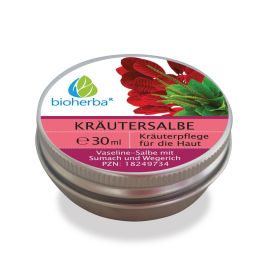 Kräutersalbe Vaseline-Salbe mit Sumach und Wegerich 30 ml online kaufen, besten Preis, Bioherba Reichenbach GmbH