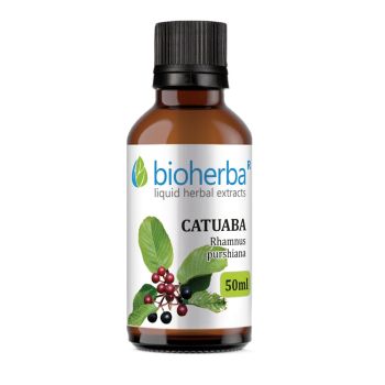 CATUABA, Rhamnus purshiana, Bioherba, liquid, herbal, extract, tincture, nervous, physical, exhaustion, insomnia, fatigue, central nervous system, strength, memory