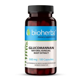 GLUCOMANNAN Natural Kondjac Root Extract 500 mg 100 capsules 