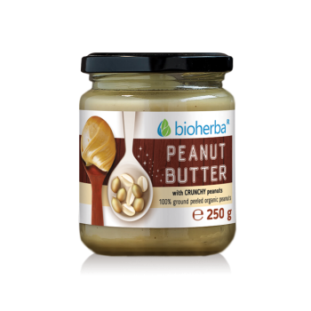 CRISPY PEANUT BUTTER, 100% with crunchy peanuts, 250g