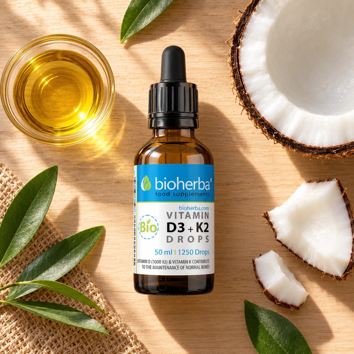 Vitamina D3 + K2 Picături Bioherba