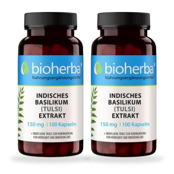 Hint fesleğeni (Tulsi) özü 150 mg, 100 kapsül, 2 adet