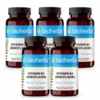 Vitamin B2 (Riboflavin) 100 mg 100 Kapseln , 5 St&uuml;ck
