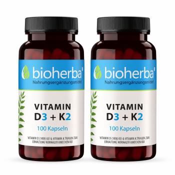 Vitamin D3 + K2 100 Kapseln, 2 St&uuml;ck
