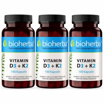 Vitamin D3 + K2 100 Kapseln, 3 St&uuml;ck