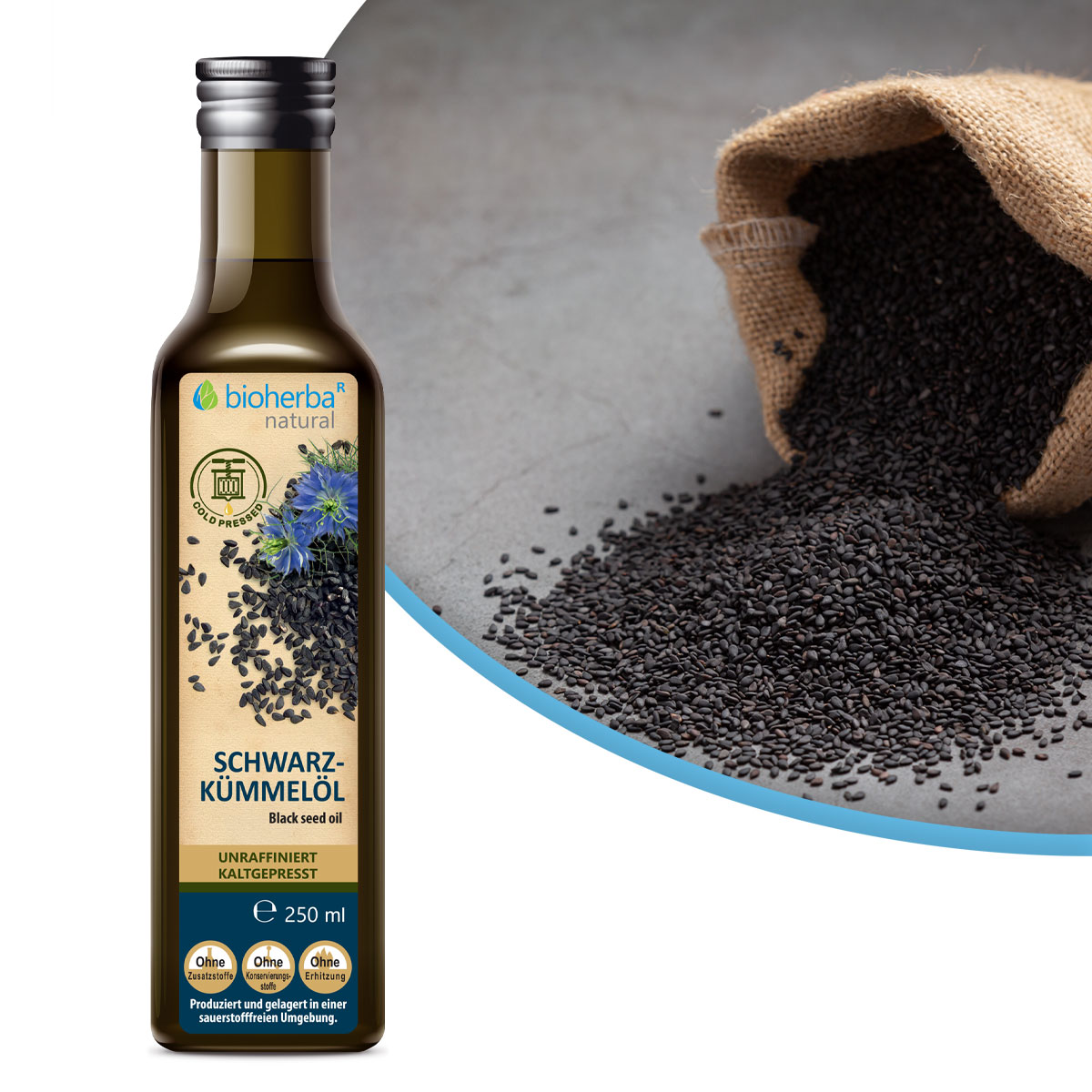Schwarzkümmelöl 250 ml - kaltgepresst, unraffiniert