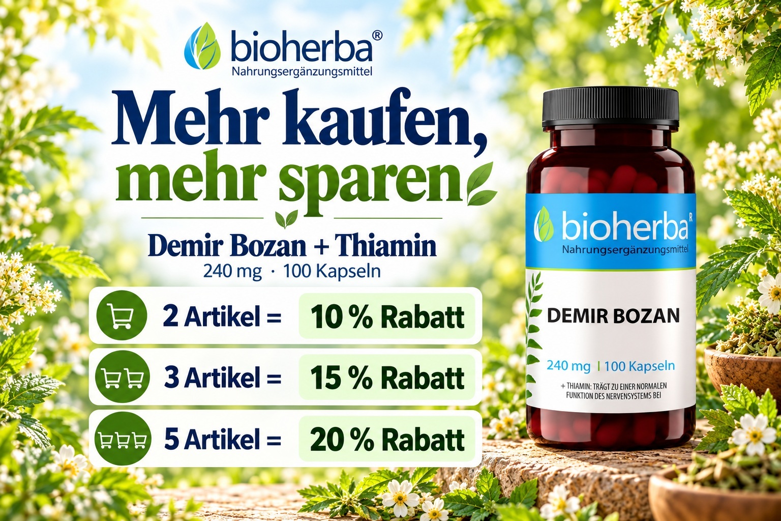 Bioherba Demir Bozan mit Thiamin &ndash; Mengenrabatt: 10 % ab 2, 15 % ab 3 und 20 % ab 5 Artikeln