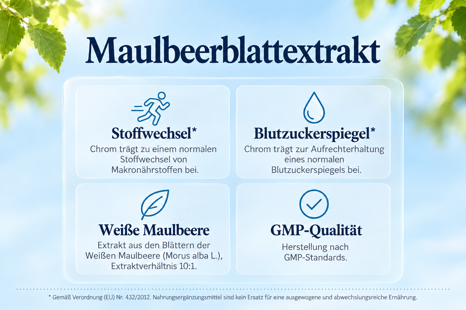 Maulbeerblattextrakt: Stoffwechsel, Blutzuckerspiegel, Wei&szlig;e Maulbeere Extrakt 10:1, GMP-Qualit&auml;t